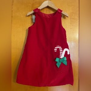 Red Corduroy candy candy holiday dress size 5